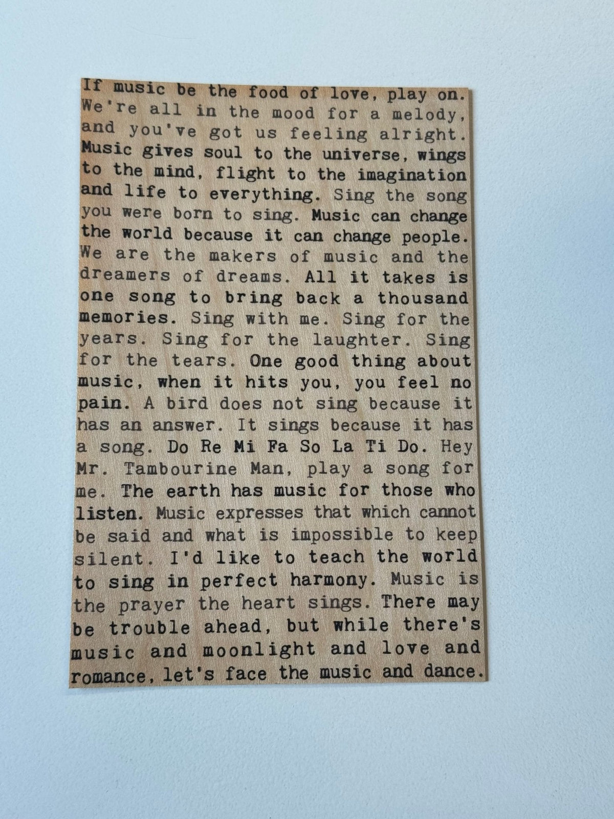 Wood Postcard - Music