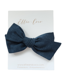 Navy Chambray Oversize Bow