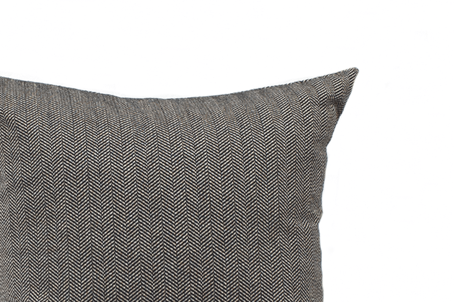 Housse de coussin à chevrons noire