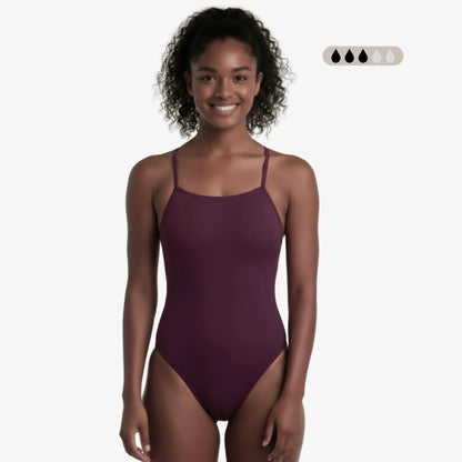 Maillot de bain de règles une pièce à dos ouvert SecureFlo Merlot par Norca
