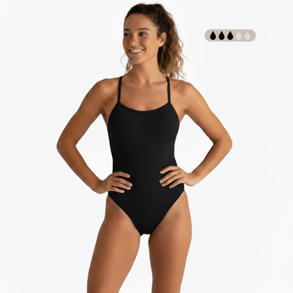 Maillot de bain de règles une pièce à dos ouvert Onyx SecureFlo de Norca