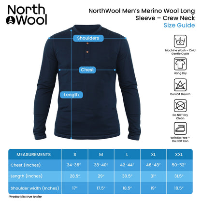 Haut Henley NorthWool pour homme en mélange de mérinos — Tissu épais