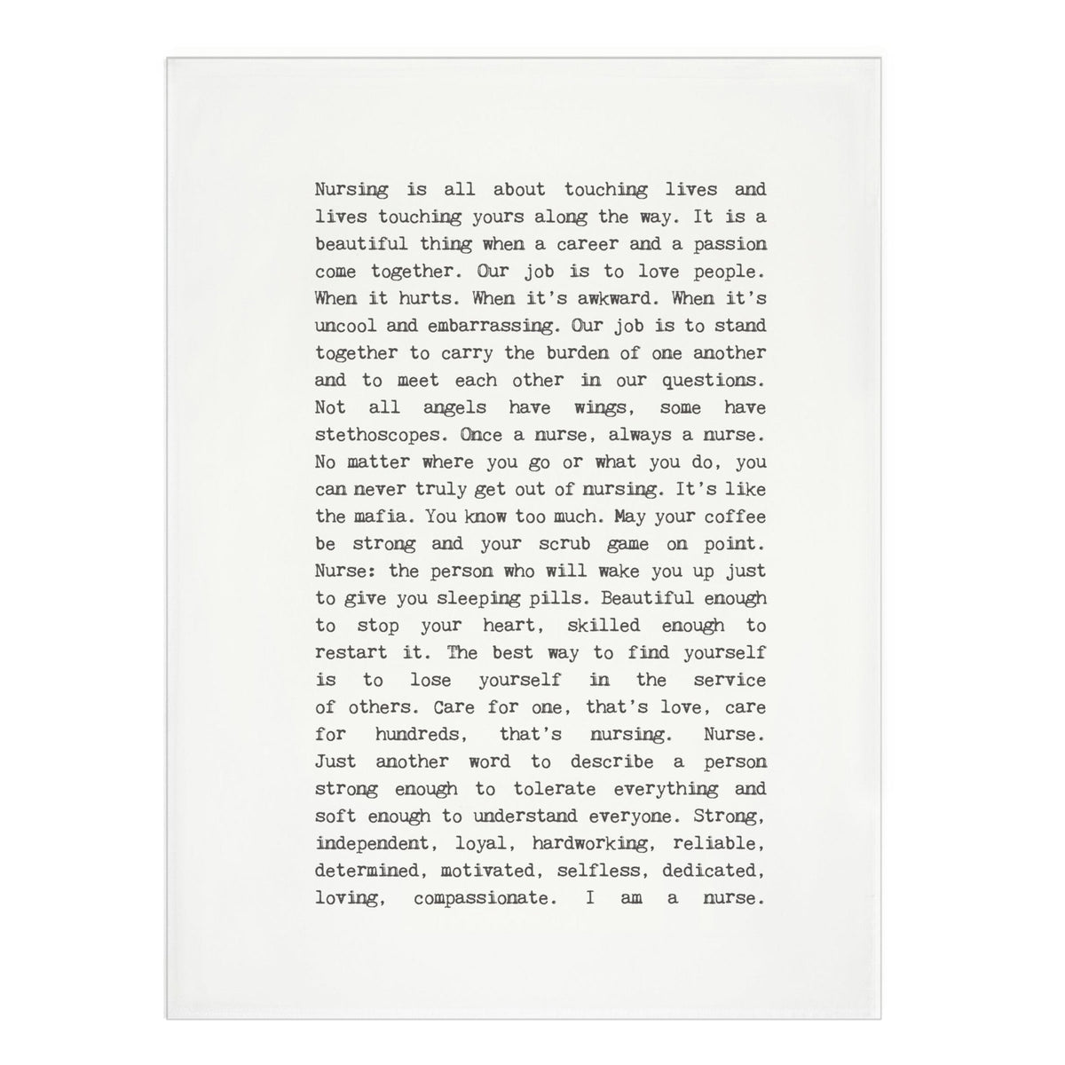 Tea Towel - Typewriter - Nurses