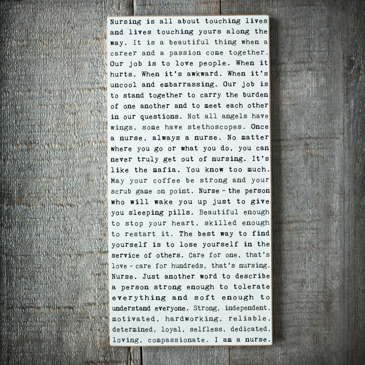 Typewriter Sign - Nurses