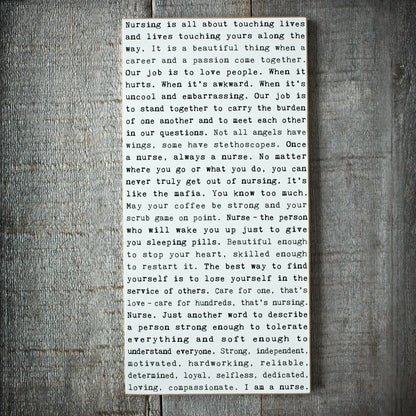 Typewriter Sign - Nurses