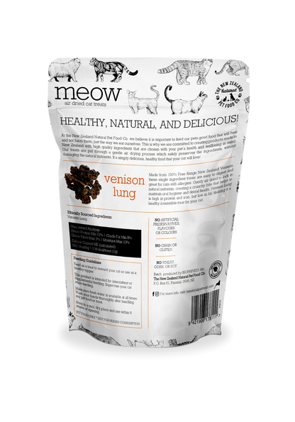 NZPF Meow - Venison Lung Air Dried Cat Treats