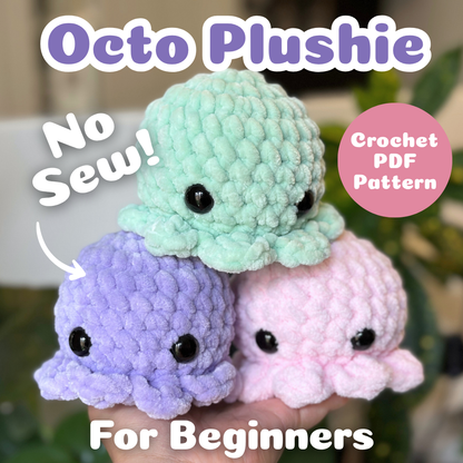 No-Sew Octopus Plushie Crochet Pattern PDF Download Beginner Friendly