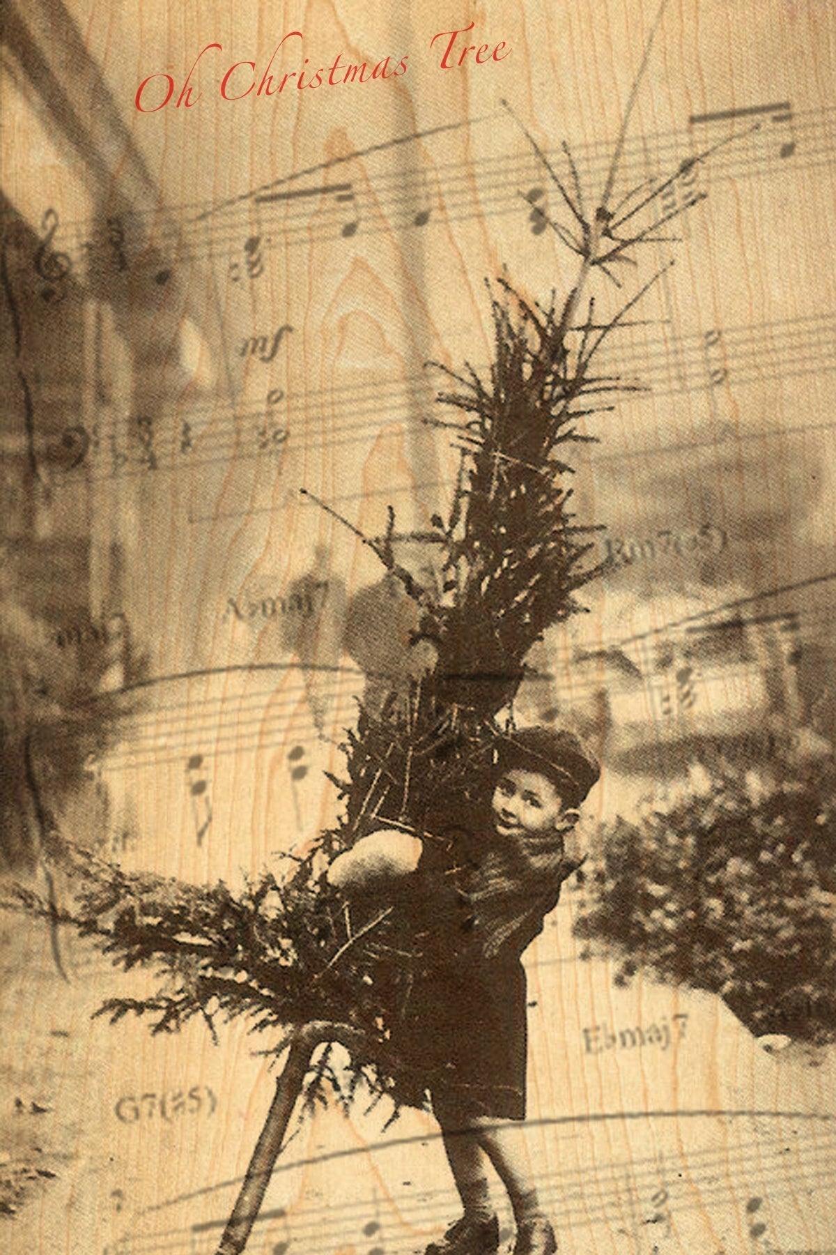 Wood Postcard - Oh Christmas