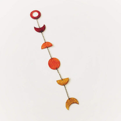 Ombe Moon Phase Wall Hanging in Yellow Orange Red