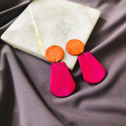 Boucles d'oreilles d'été colorées faites à la main, clous ou clips - "Belle"
