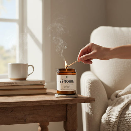 Bougie de soya ZÉNOBIE Musc et fleur de jasmin
