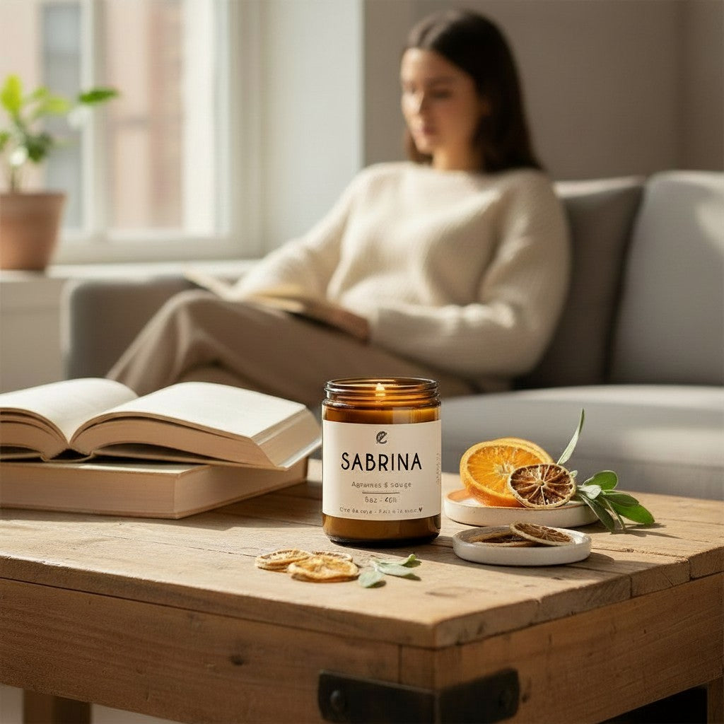 Bougie de soya SABRINA agrumes & sauge