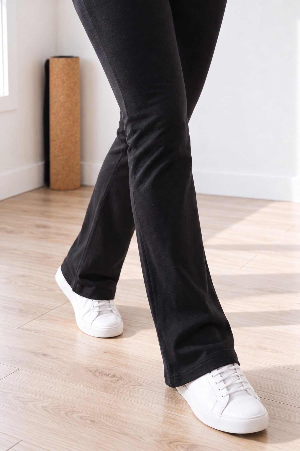 Organic Cotton High-Waisted Mini Flare Pants 32"