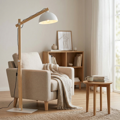 Lampadaire scandinave blanc OSLO pour salon et bureau (Liquidation)