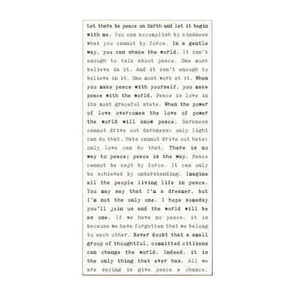 Typewriter Sign - Peace