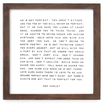 Framed Words - Perfect For You (Bob Marley)