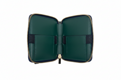 Porte-cartes en cuir Maylia, Vert foncé