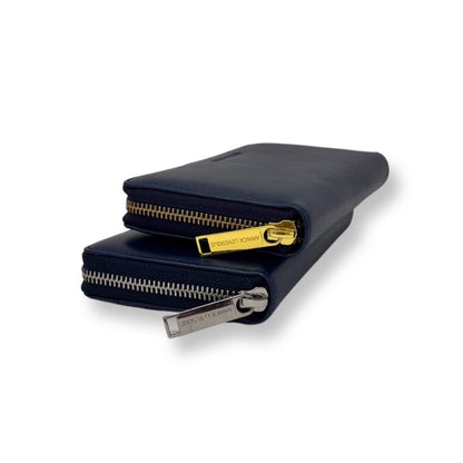 Genuine Leather Navy Wallet, Carla