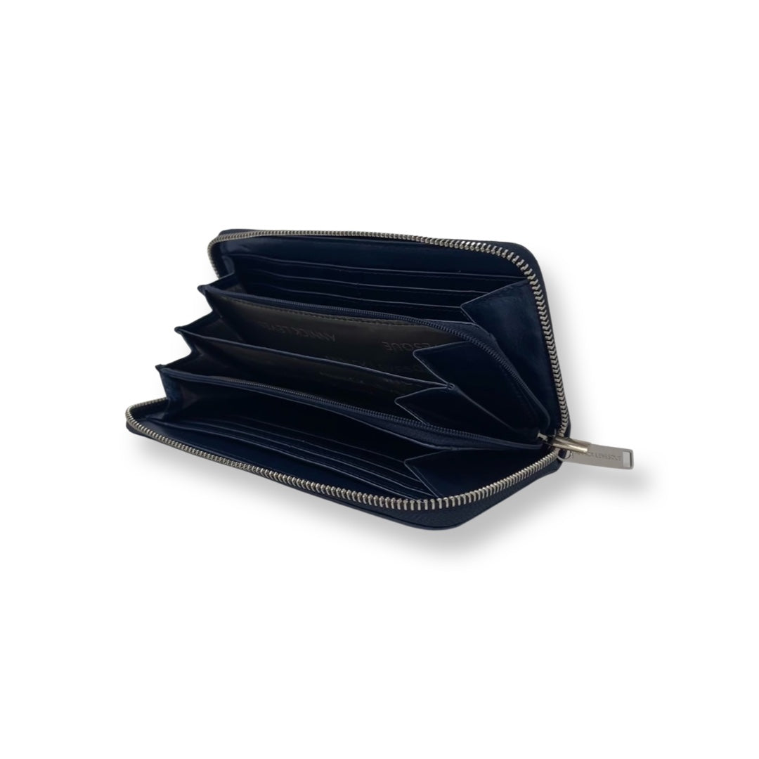 Genuine Leather Navy Wallet, Carla