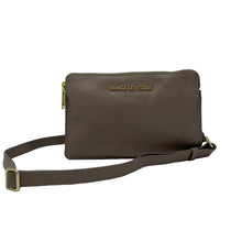 Petit sac bandoulière en cuir taupe - Anita