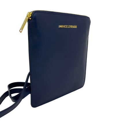 Stella Genuine Leather Crossbody Bag, Navy