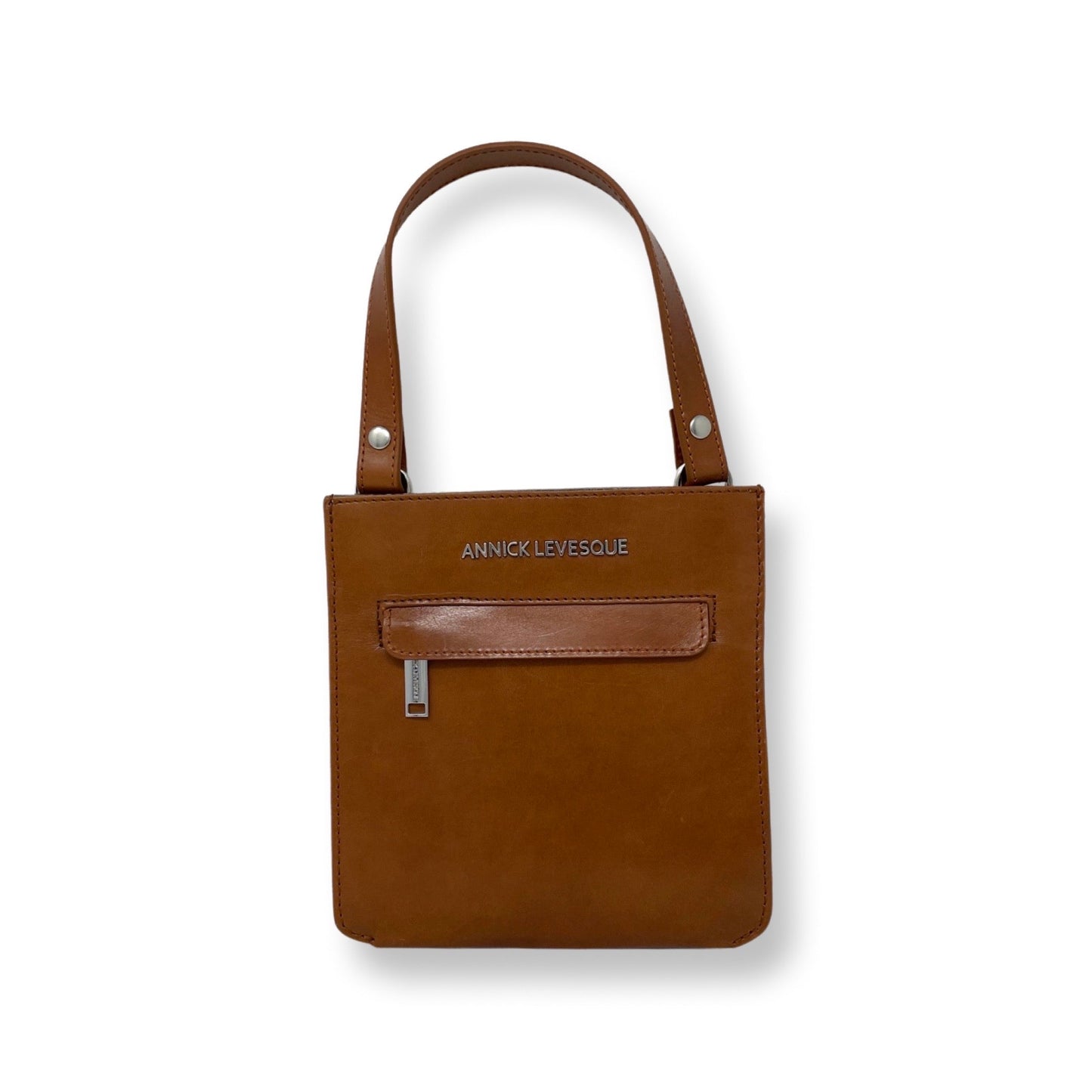 Cognac Genuine Leather Handbag | Lina