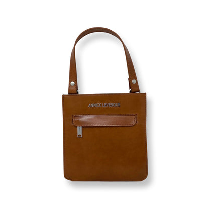 Cognac Genuine Leather Handbag | Lina