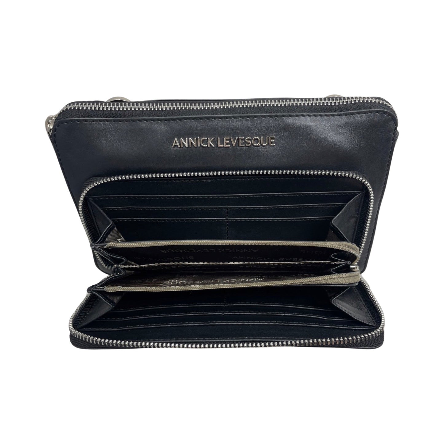 Petit sac à Bandoulière Portefeuille en Cuir Véritable noir, Carmen - PRÉCOMMANDE