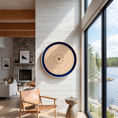 Le Royal Blue par Crokinole Canada - Ensemble de jeu de société de tournoi - Conforme aux normes de la NCA