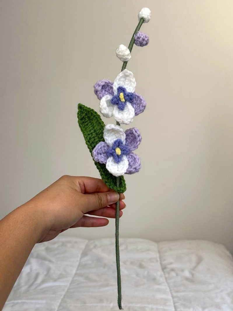 Crochet Orchid (Handmade Multi-coloured flowers)