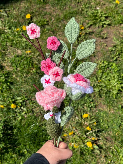 Crochet Eucalyptus (Handmade Multi-coloured flowers)