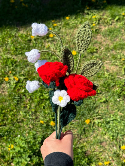 Crochet Lily of the Valley (Handmade Multi-coloured flowers)