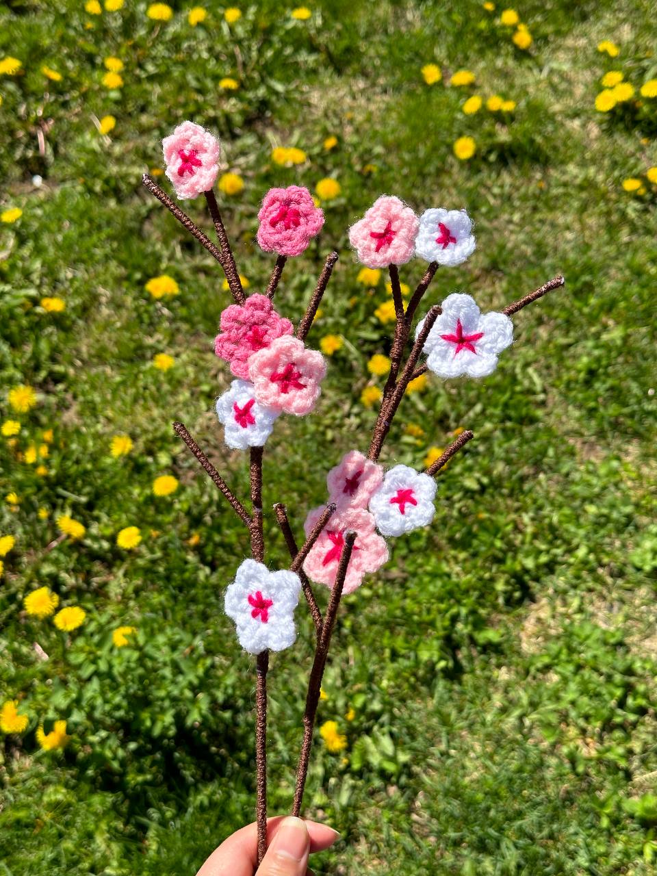 Crochet Cherry Blossom (Handmade Multi-coloured flowers)