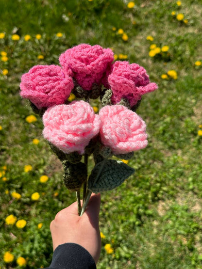 Crochet Rose (Handmade Multi-coloured flowers)