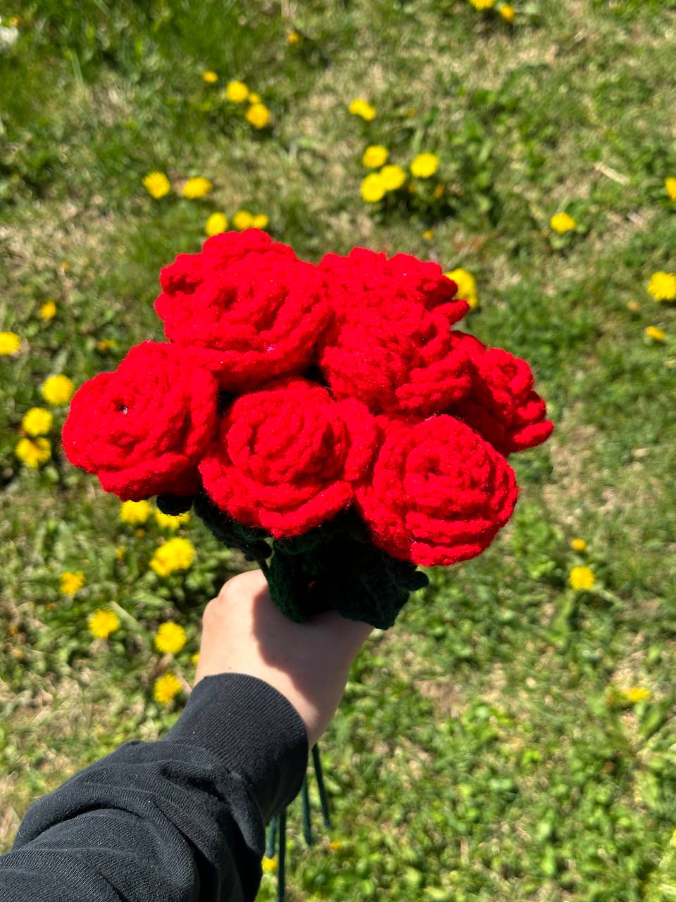 Crochet Rose (Handmade Multi-coloured flowers)