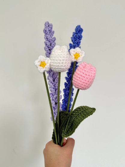 Crochet Lavenders (Handmade Multi-coloured flowers)