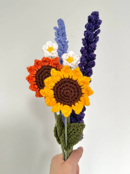 Crochet Sunflower (Handmade Multi-coloured flowers)