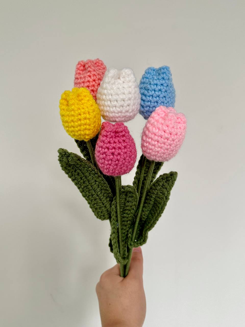 Crochet Tulip (Handmade Multi-coloured flowers)