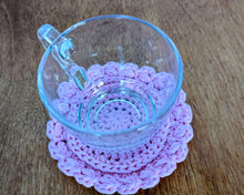 Crochet Flower Coaster Set - Handmade Cotton Drink Coasters