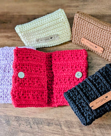 Crochet Mini Wallet Card Holder - Handmade Cotton and Polyester (Compact Design)