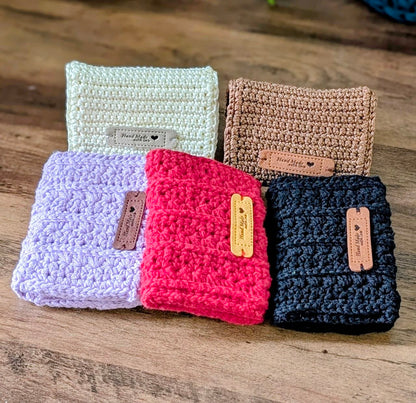Crochet Mini Wallet Card Holder - Handmade Cotton and Polyester (Compact Design)