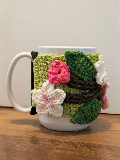 Crochet Mug Cozy - Handmade Cotton Mug Decor