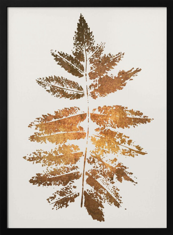 Décoration murale – Impression feuille de chêne (or)