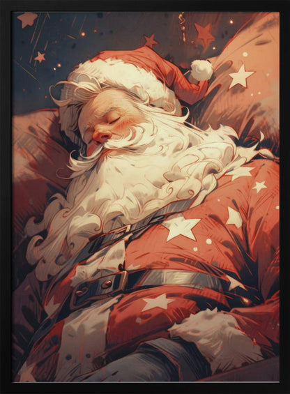 Décoration murale Le Père Noël endormi