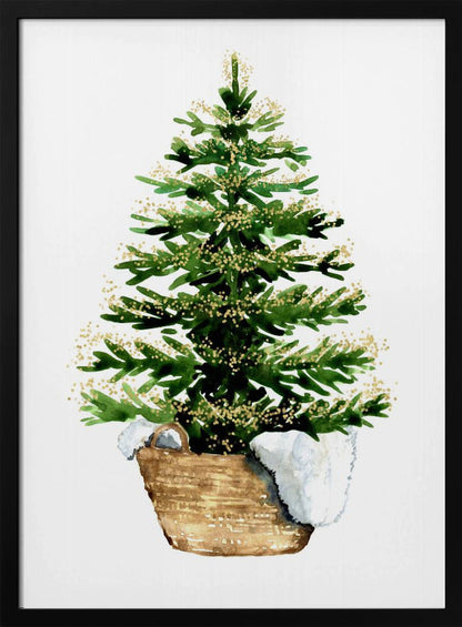Décoration murale Sapin de Noël cosy aquarelle (2) Impression sur toile