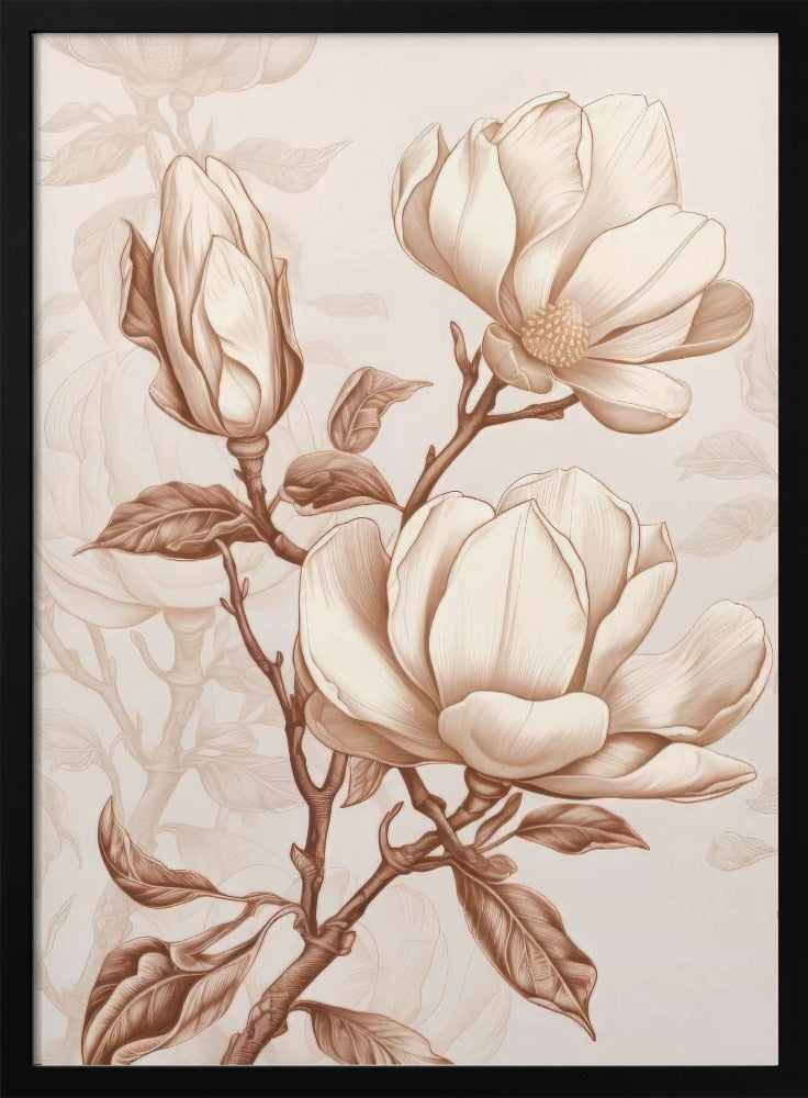 Décoration murale Fleurs beiges 1