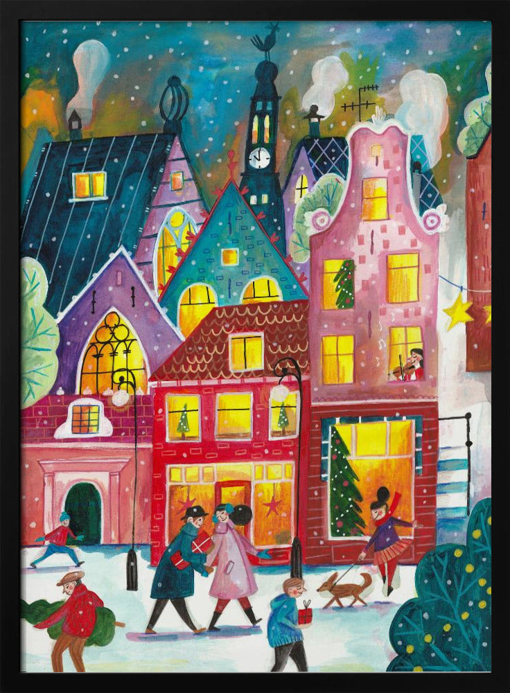 Art mural Noël à Amsterdam Impression sur toile