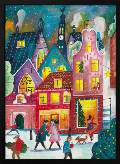 Art mural Noël à Amsterdam Impression sur toile