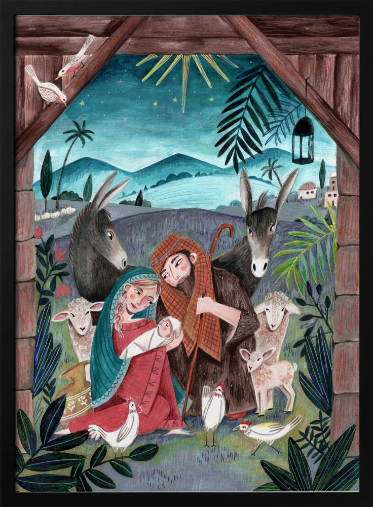 Décoration murale Noël avec Marie et l'Enfant Jésus Impression sur toile