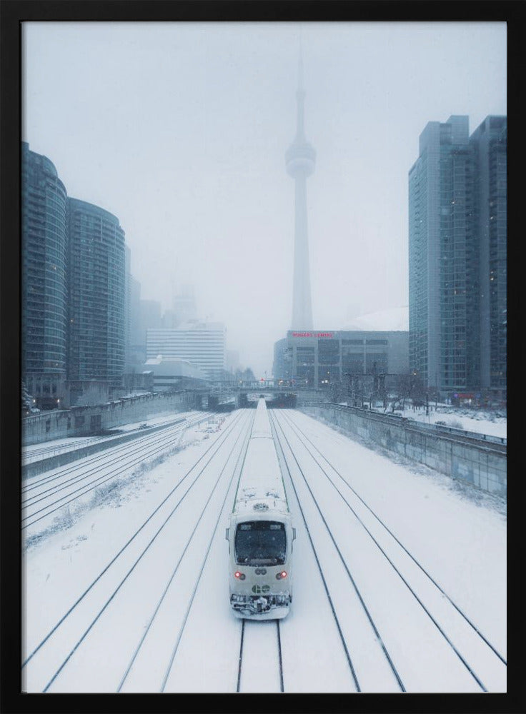 Impression sur toile « Train et tempête »